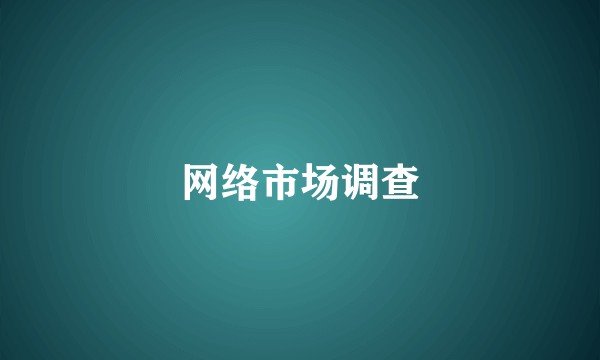 网络市场调查