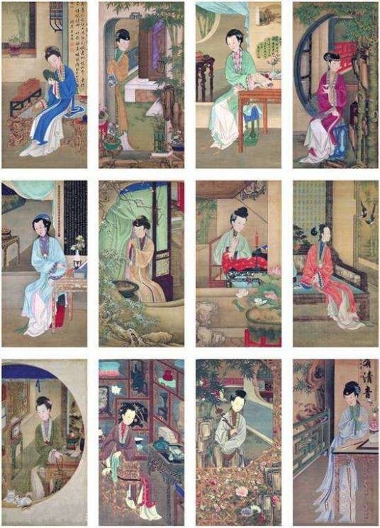 胤禛美人图（清代绢本绘画）