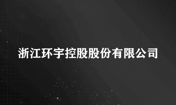浙江环宇控股股份有限公司