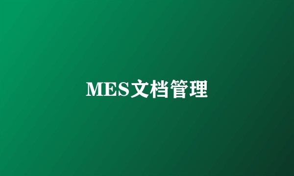 MES文档管理