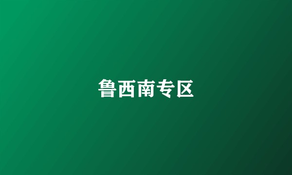 鲁西南专区