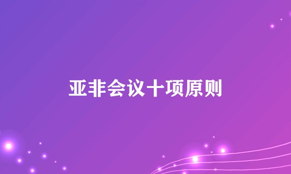 亚非会议十项原则