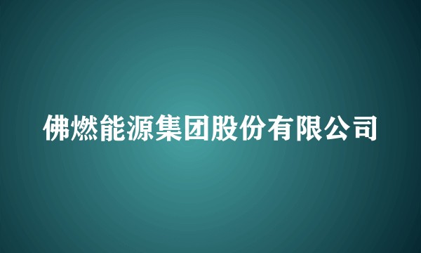 佛燃能源集团股份有限公司