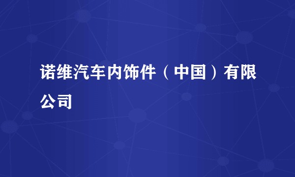 诺维汽车内饰件(中国)有限公司