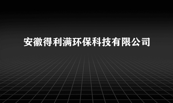 安徽得利满环保科技有限公司