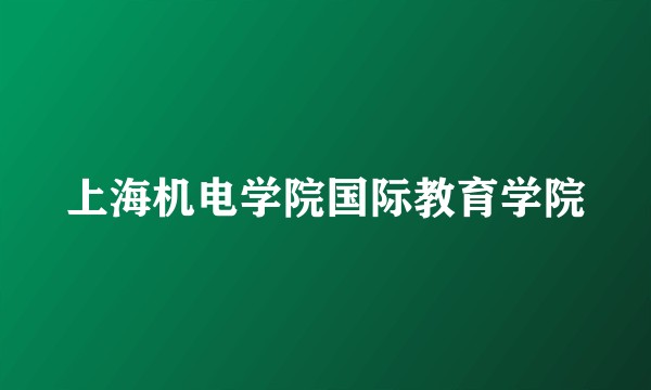 上海机电学院国际教育学院