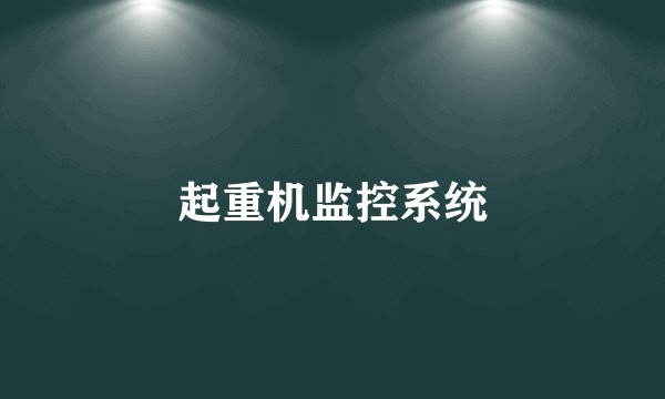 起重机监控系统