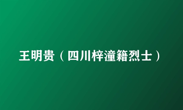 王明贵（四川梓潼籍烈士）