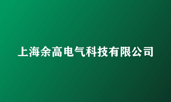 上海余高电气科技有限公司