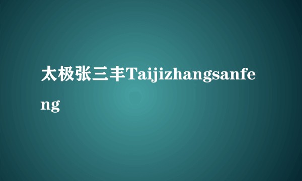 太极张三丰Taijizhangsanfeng