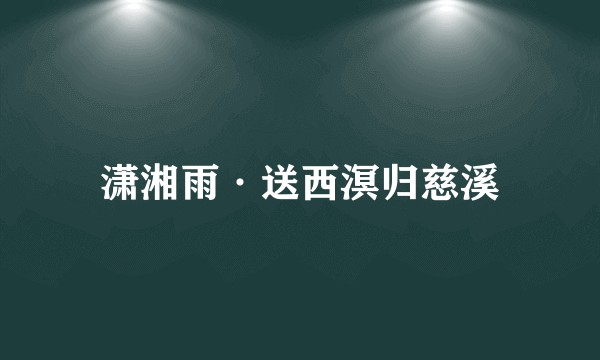 潇湘雨·送西溟归慈溪