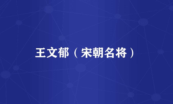 王文郁（宋朝名将）