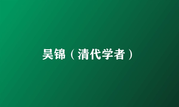 吴锦（清代学者）