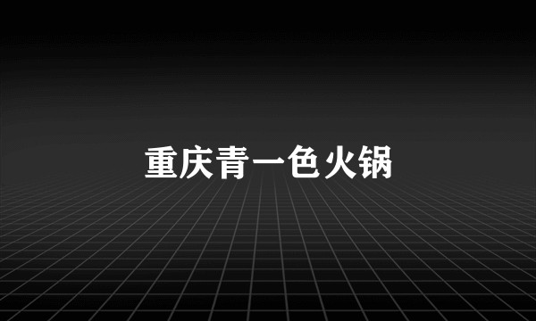 重庆青一色火锅
