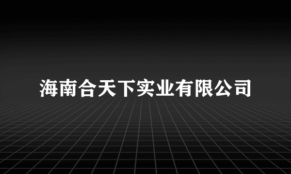 海南合天下实业有限公司