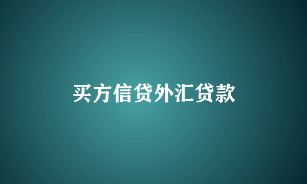 买方信贷外汇贷款