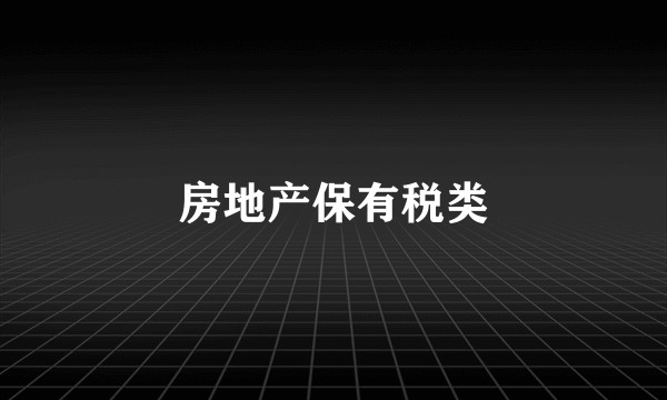 房地产保有税类