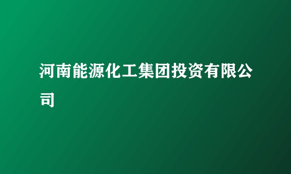 河南能源化工集团投资有限公司
