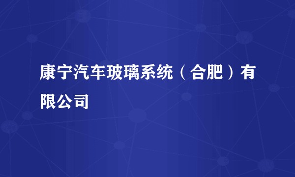 康宁汽车玻璃系统（合肥）有限公司