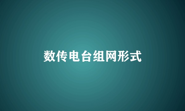 数传电台组网形式