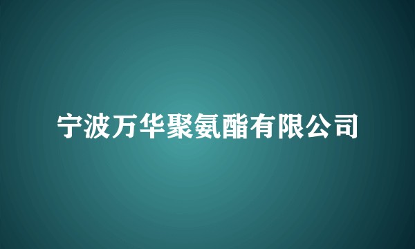 宁波万华聚氨酯有限公司