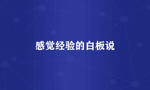 感觉经验的白板说
