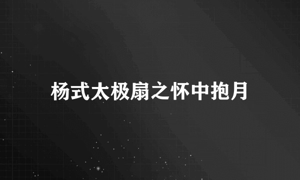 杨式太极扇之怀中抱月
