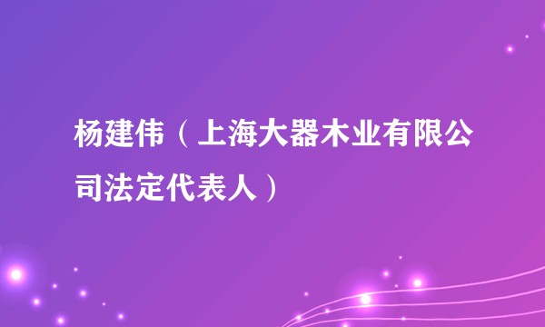 杨建伟（上海大器木业有限公司法定代表人）