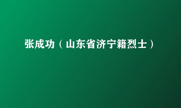 张成功（山东省济宁籍烈士）