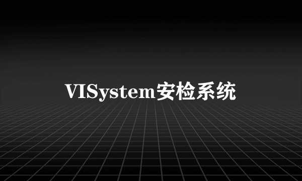 VISystem安检系统
