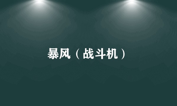 暴风（战斗机）