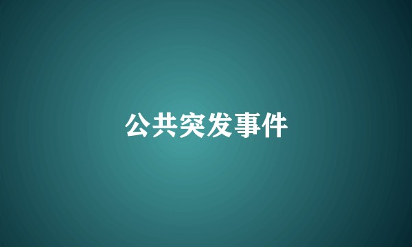 公共突发事件