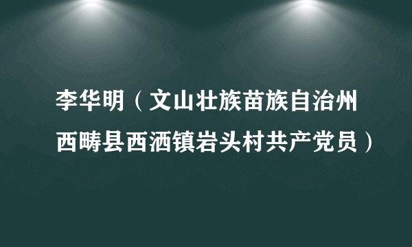 李华明(文山壮族苗族自治州西畴县西洒镇岩头村共产党员)