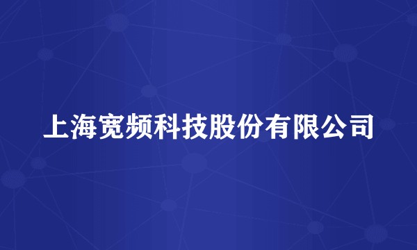 上海宽频科技股份有限公司