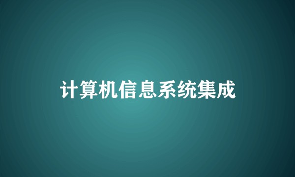 计算机信息系统集成
