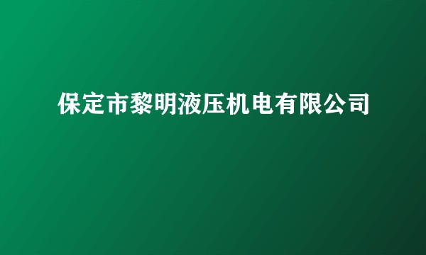 保定市黎明液压机电有限公司