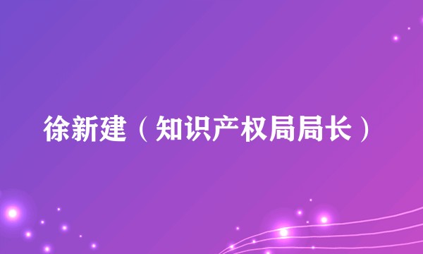 徐新建(知识产权局局长)