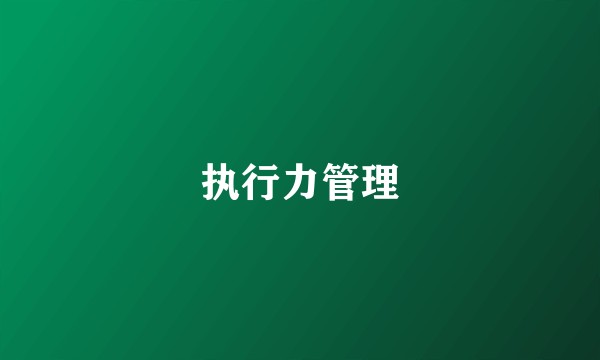 执行力管理