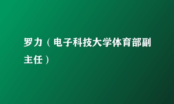 罗力(电子科技大学体育部副主任)