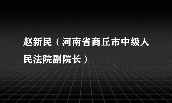赵新民(河南省商丘市中级人民法院副院长)