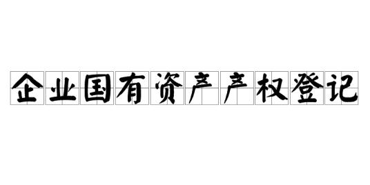 企业国有资产产权登记