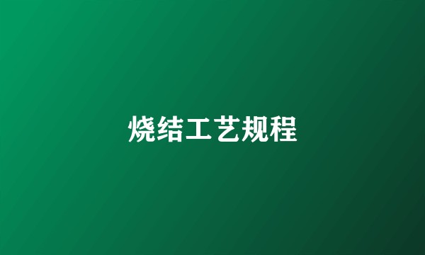 烧结工艺规程