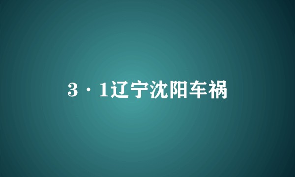 3·1辽宁沈阳车祸