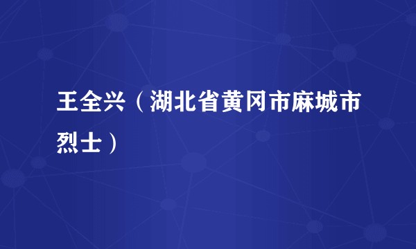 王全兴(湖北省黄冈市麻城市烈士)