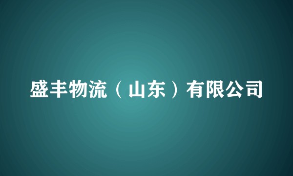 盛丰物流（山东）有限公司
