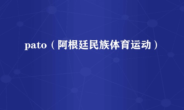 pato（阿根廷民族体育运动）