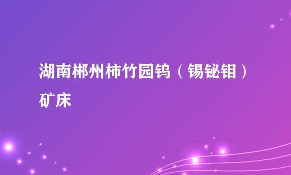 湖南郴州柿竹园钨(锡铋钼)矿床
