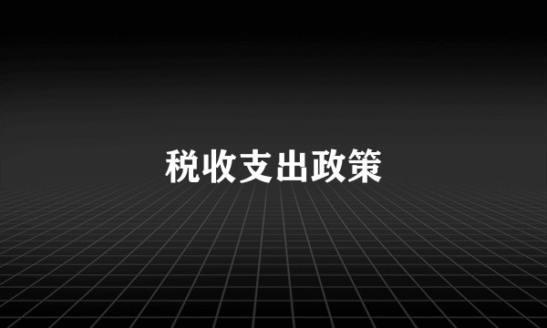 税收支出政策