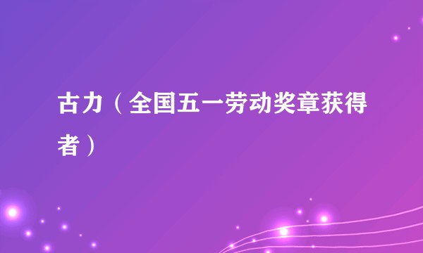 古力(全国五一劳动奖章获得者)