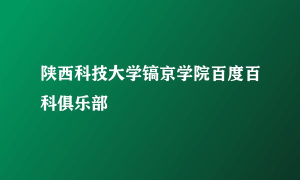 陕西科技大学镐京学院百度百科俱乐部